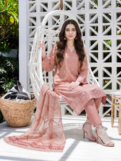 3 Piece Yarn Dyed Suit- Embroidered (Unstitched)