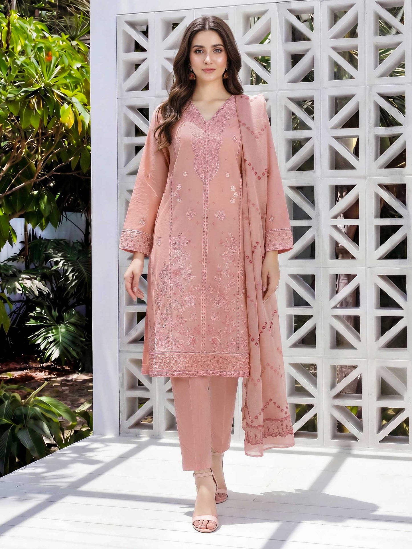 3 Piece Yarn Dyed Suit- Embroidered (Unstitched)