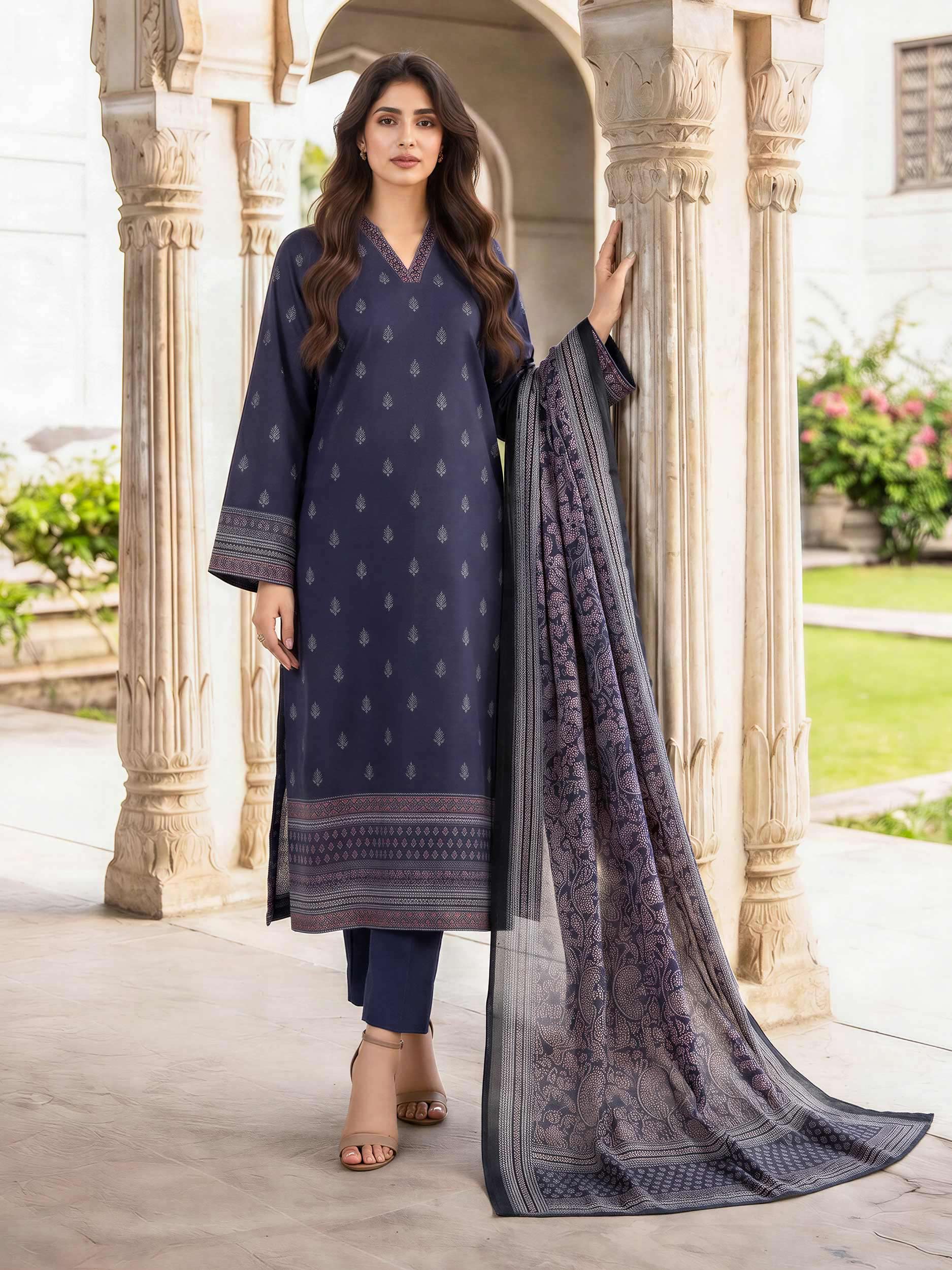 3 Piece Lawn Paste Suit (Unstitched)