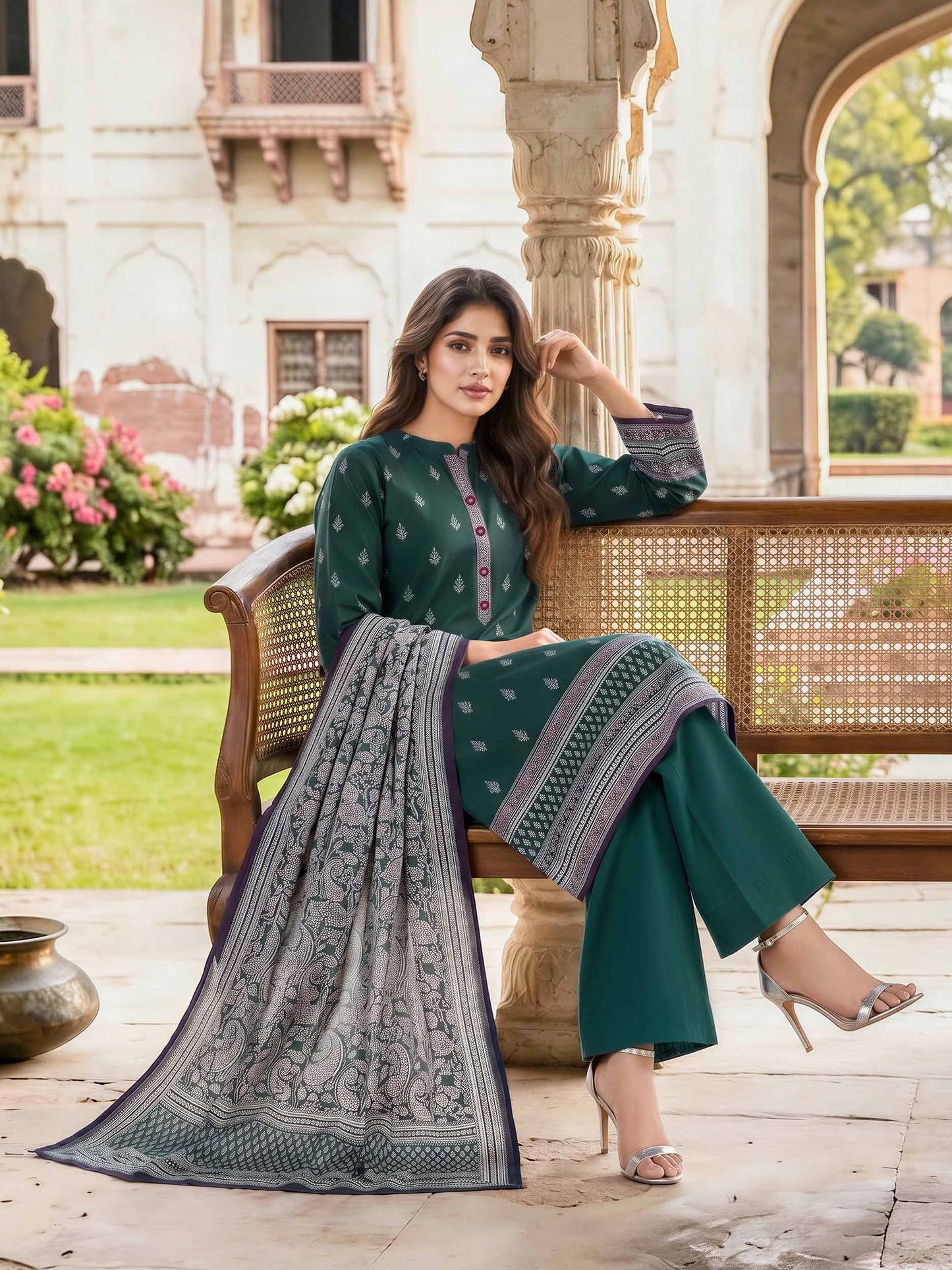 3 Piece Lawn Paste Suit (Unstitched)