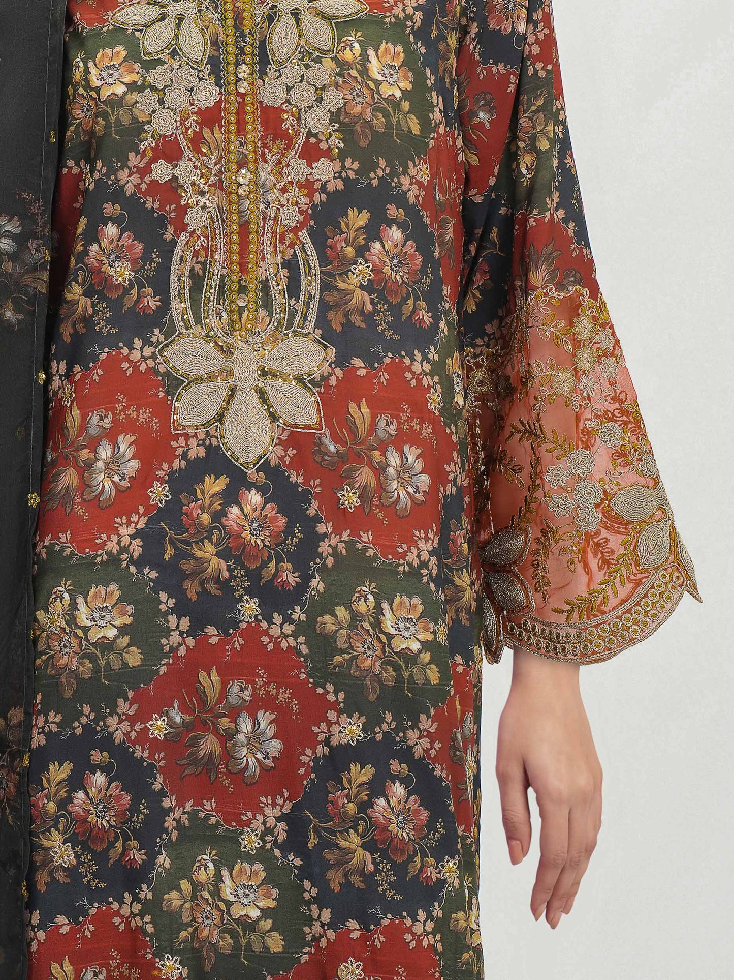 3 Piece Lawn Slub Suit- Embroidered (Unstitched)