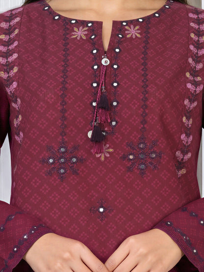 3 Piece Khaddar Suit- Embroidered (Unstitched)