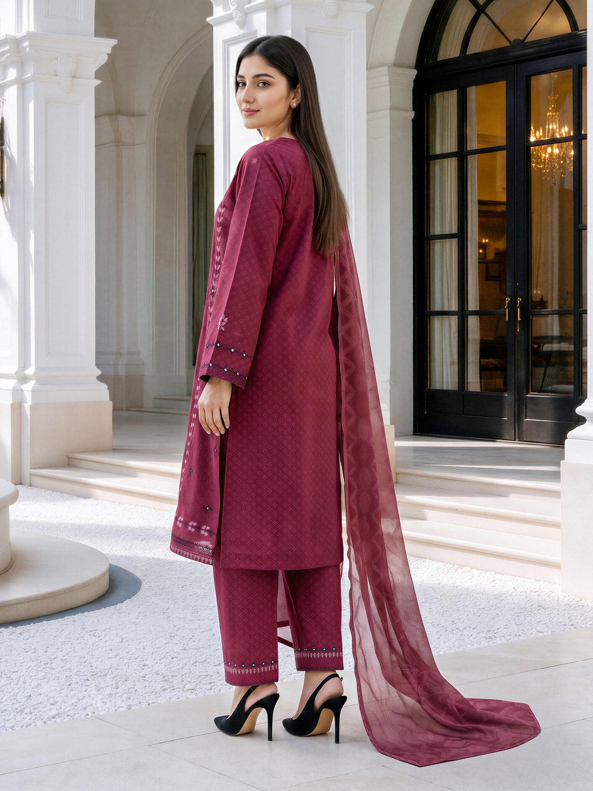 3 Piece Khaddar Suit- Embroidered (Unstitched)