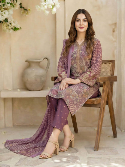 3 Piece Lawn Suit- Embroidered (Unstitched)