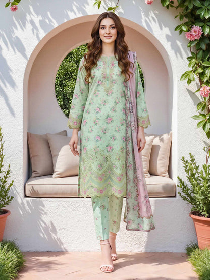 3 Piece Lawn Suit- Embroidered (Unstitched)