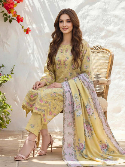 3 Piece Lawn Suit- Embroidered (Unstitched)