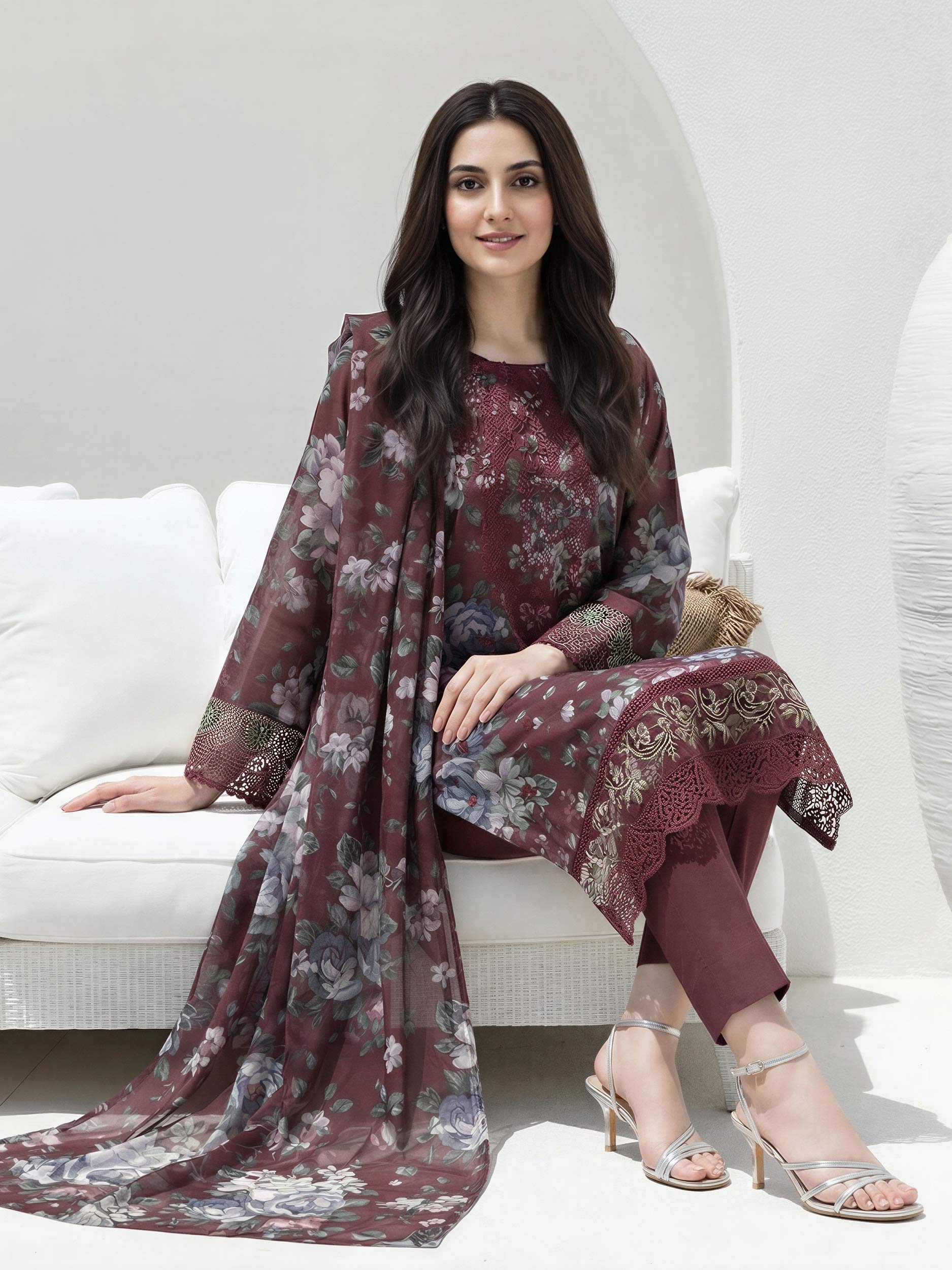 3 Piece Lawn Suit- Embroidered (Unstitched)