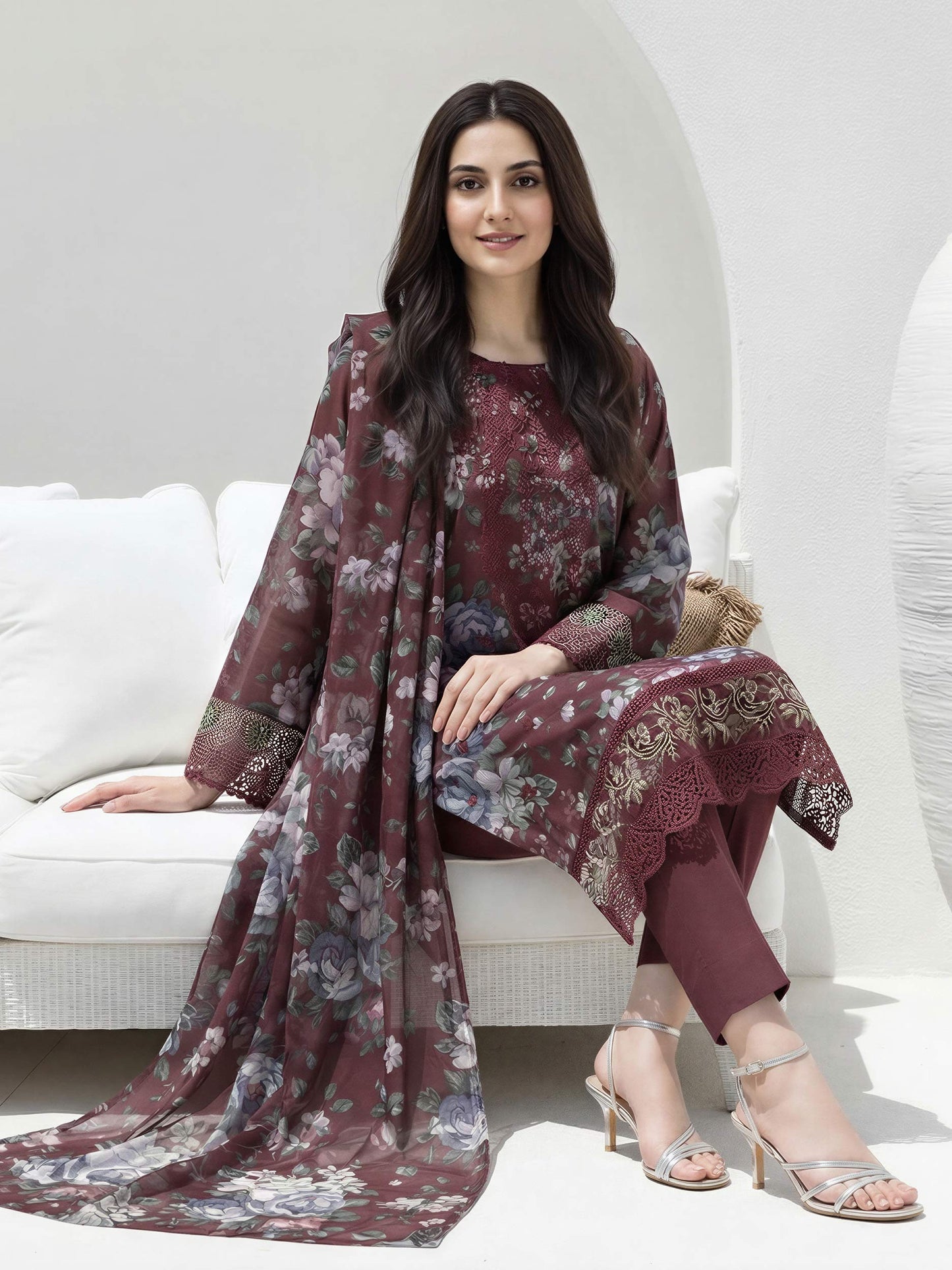 3 Piece Lawn Suit- Embroidered (Unstitched)
