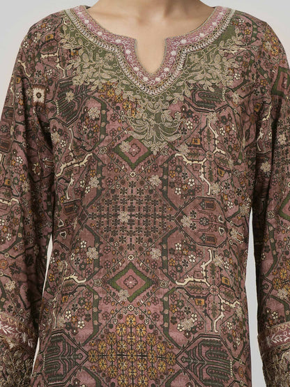 3 Piece Lawn Slub Suit-Embroidered (Unstitched)