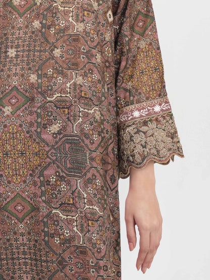 3 Piece Lawn Slub Suit-Embroidered (Unstitched)