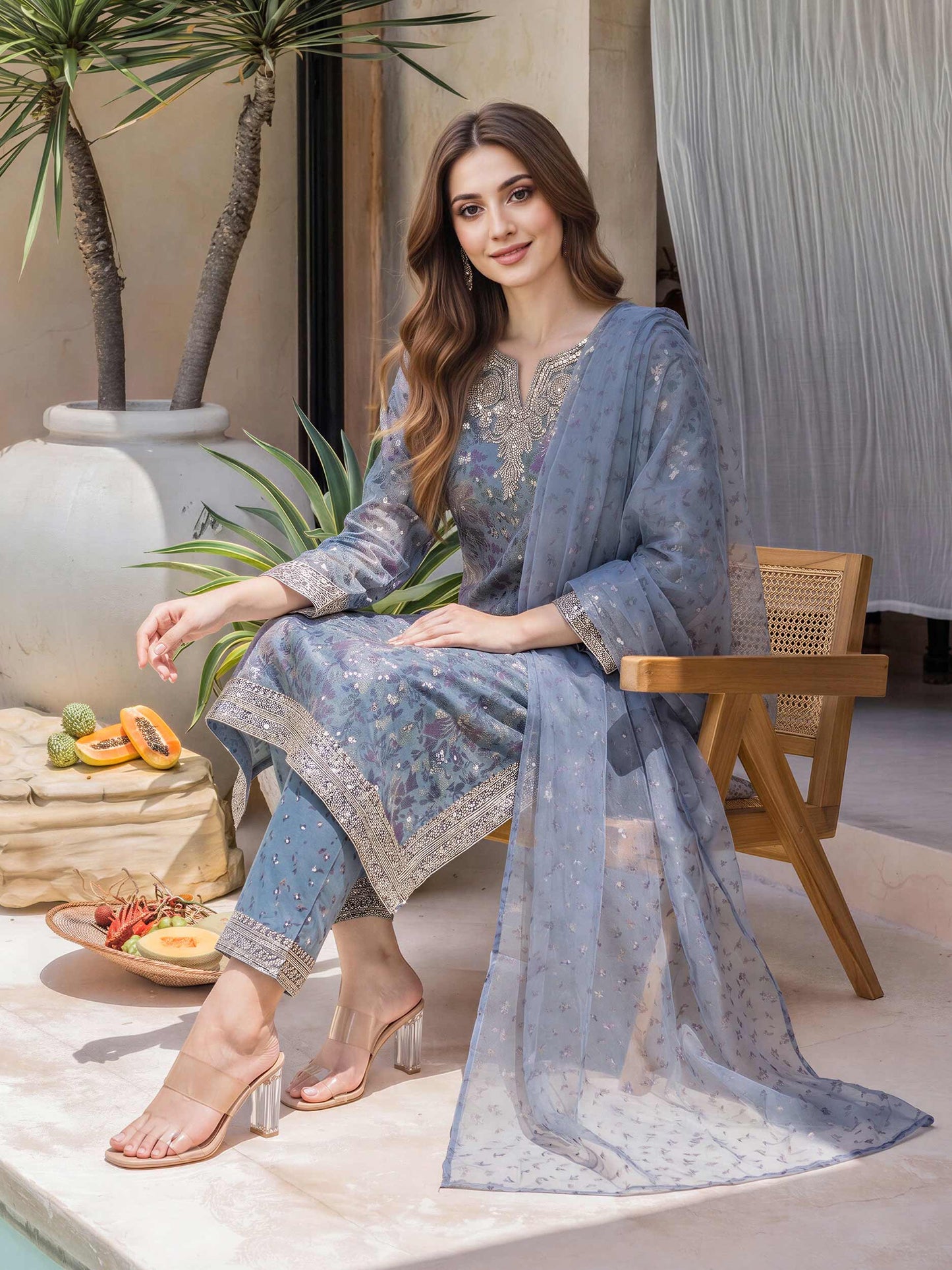 3 Piece Lawn Suit- Embroidered (Unstitched)