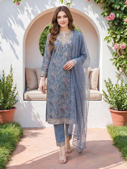 3 Piece Lawn Suit- Embroidered (Unstitched)