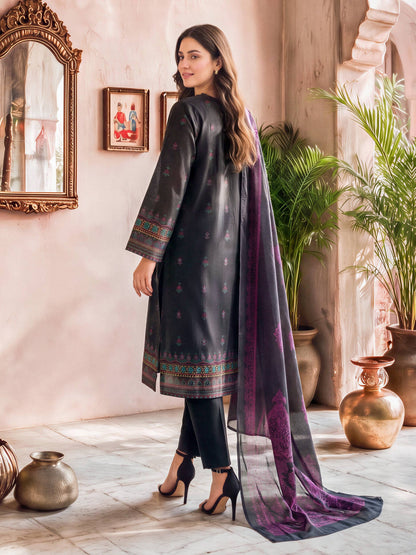 3 Piece Slub Khaddar Suit- Embroidered (Unstitched)