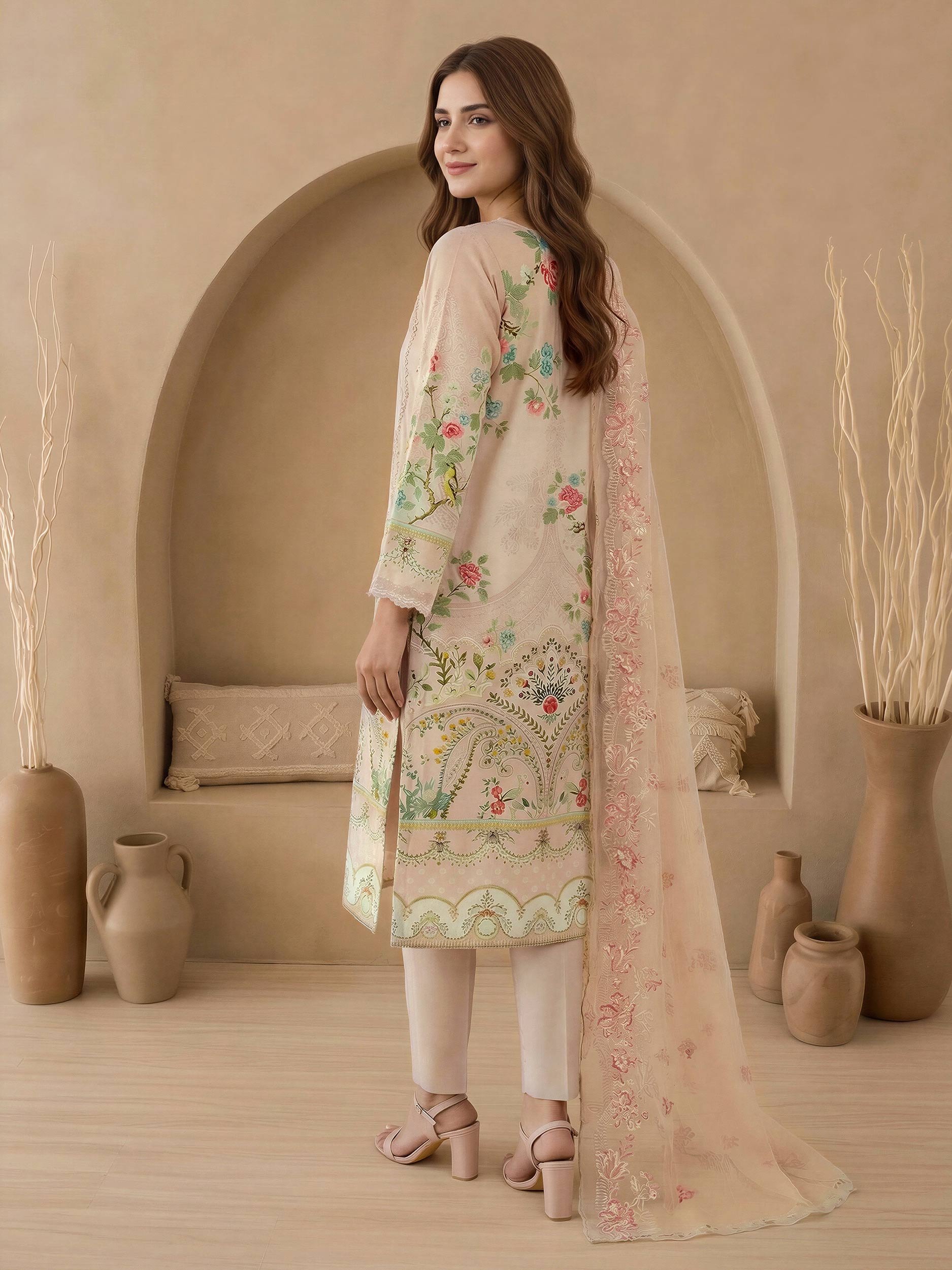 3 Piece Lawn Suit-Embroidered (Unstitched)