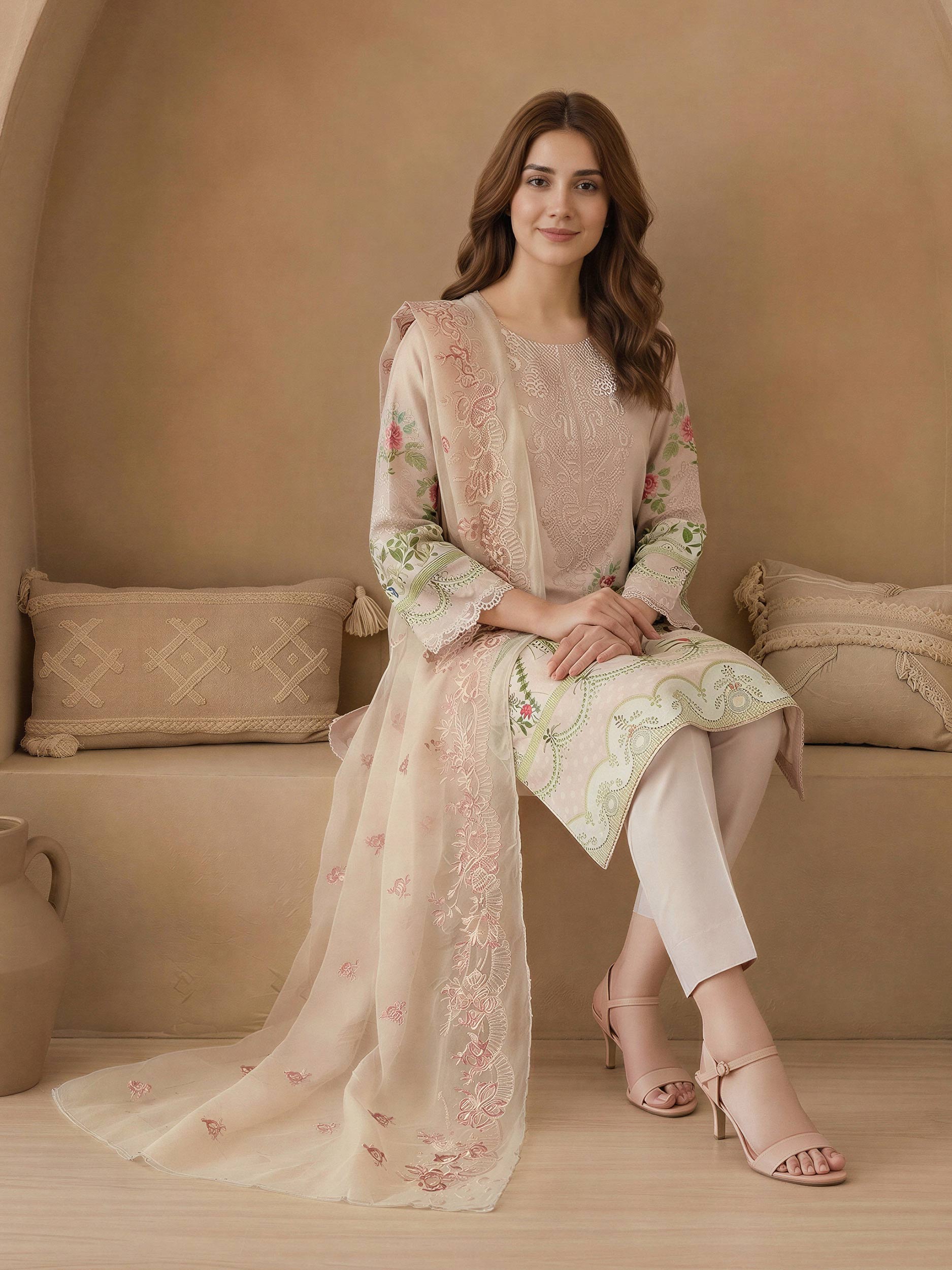 3 Piece Lawn Suit-Embroidered (Unstitched)