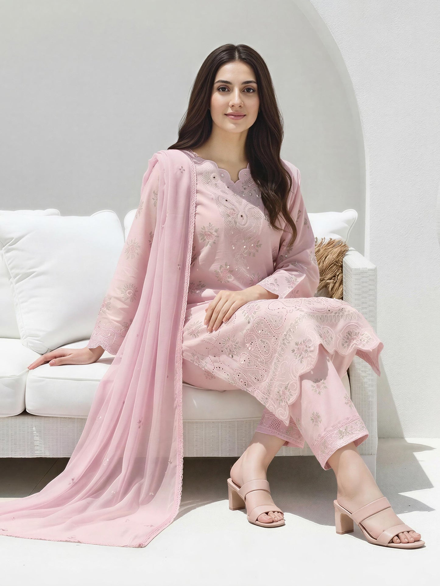3 Piece Lawn Suit- Embroidered (Unstitched) 