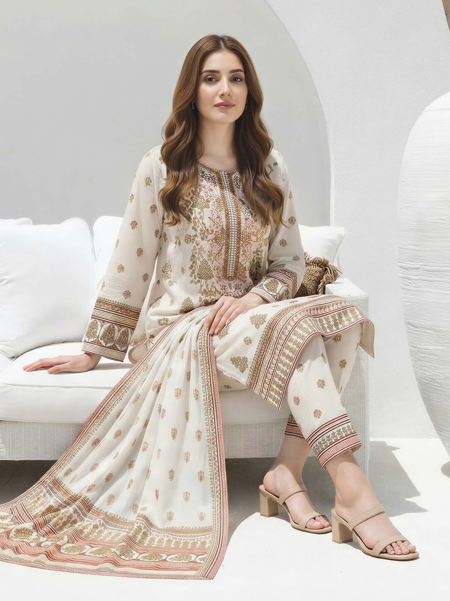 3 Piece Lawn Suit- Embroidered (Unstitched)