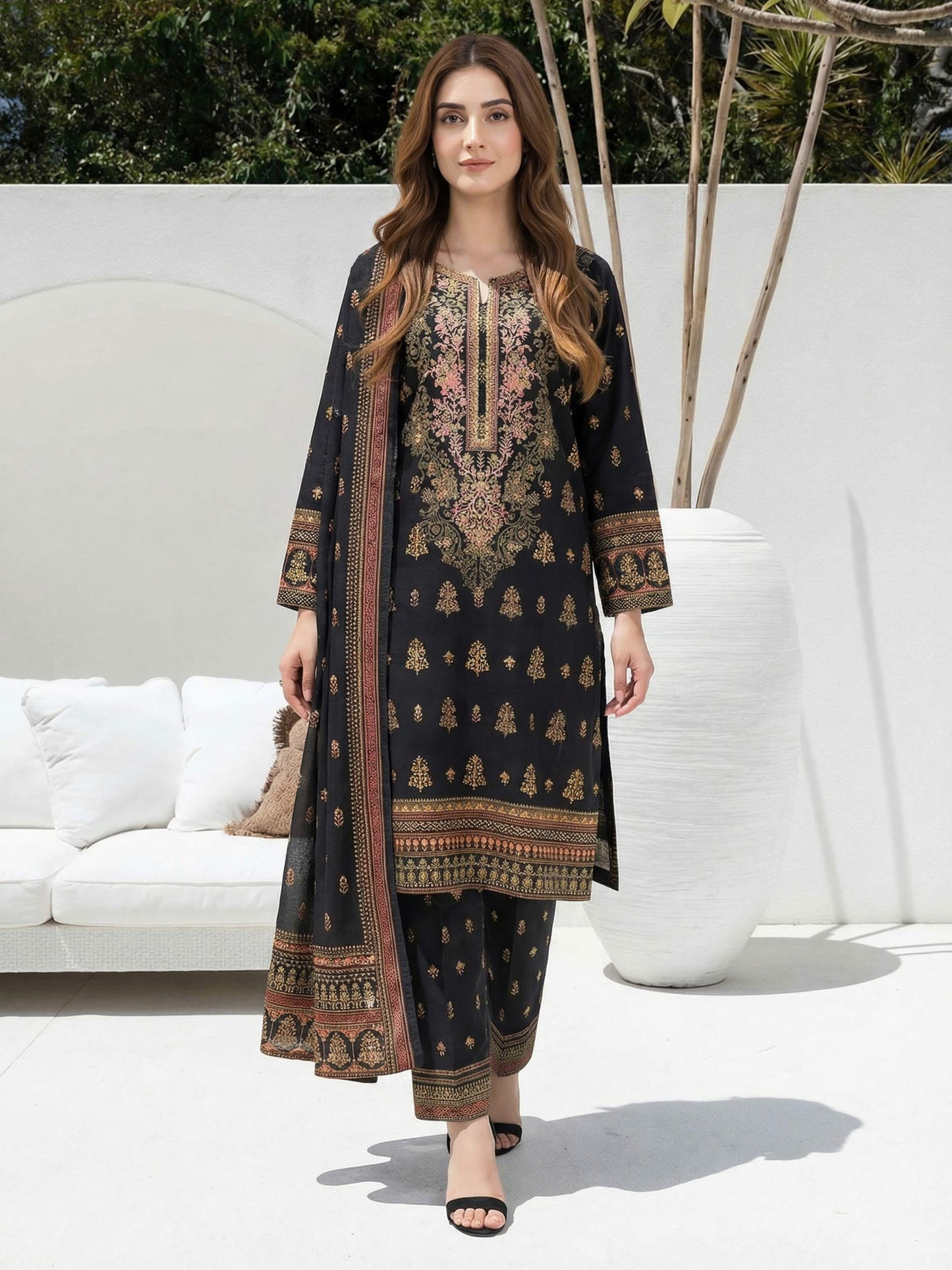 3 Piece Lawn Suit- Embroidered (Unstitched)