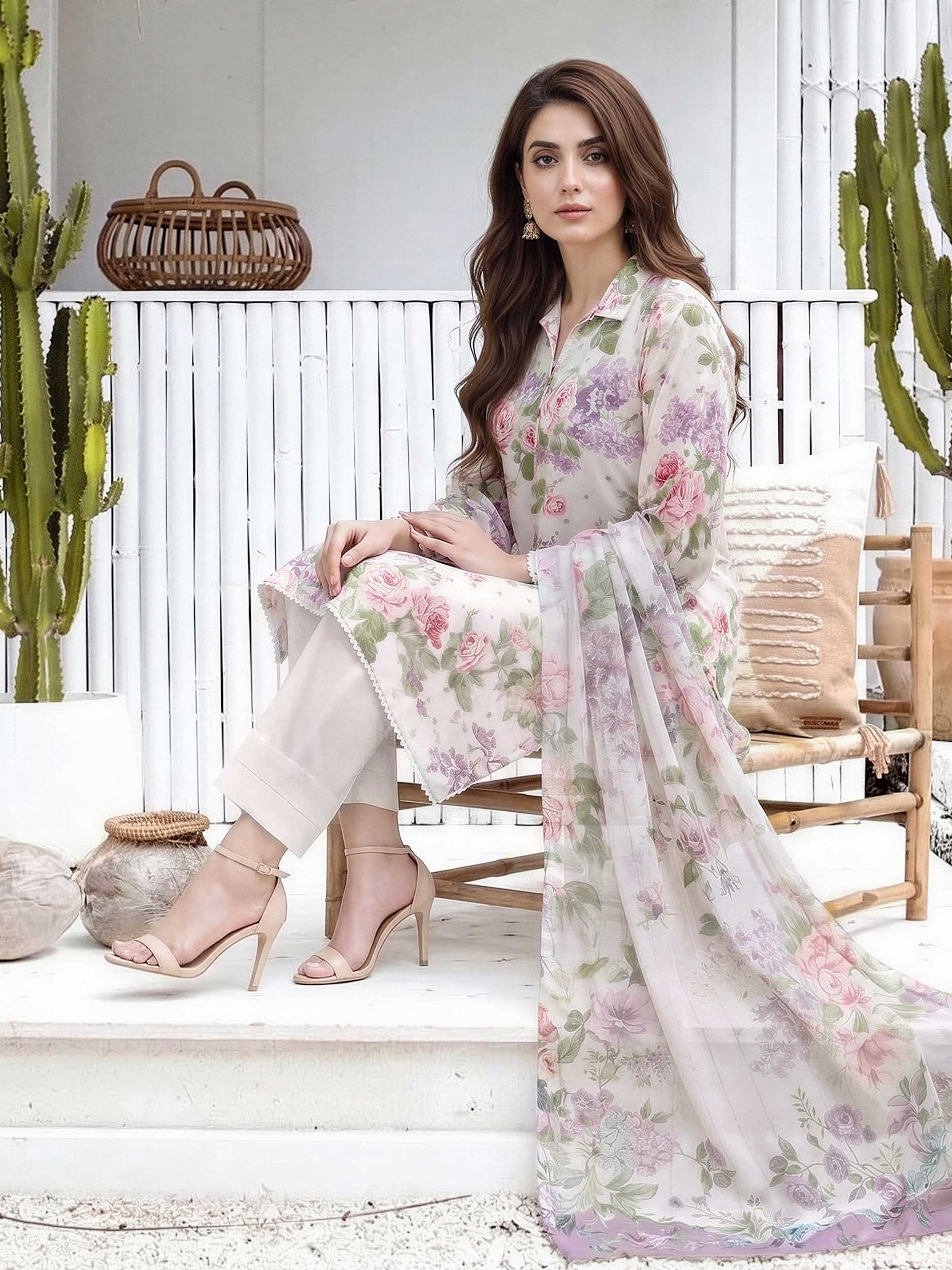 3 Piece Lawn Suit (Unstitched)
