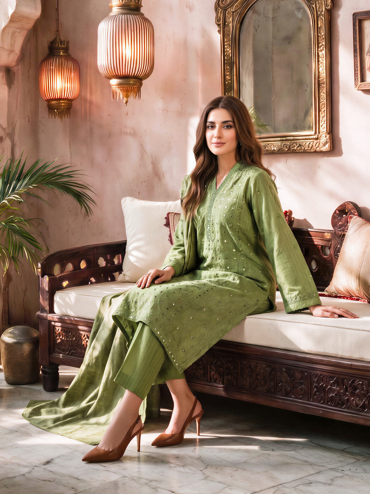 3 Piece Viscose Cotton Khaddar Suit- Embroidered (Unstitched)