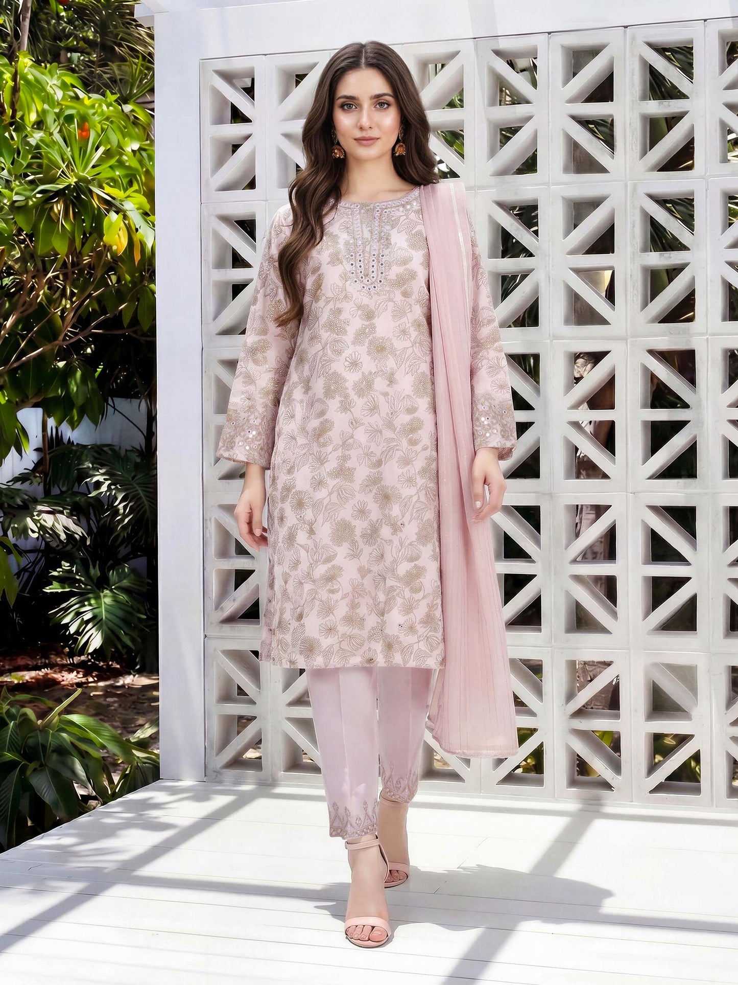 3 Piece Lawn Slub Suit- Embroidered (Unstitched)
