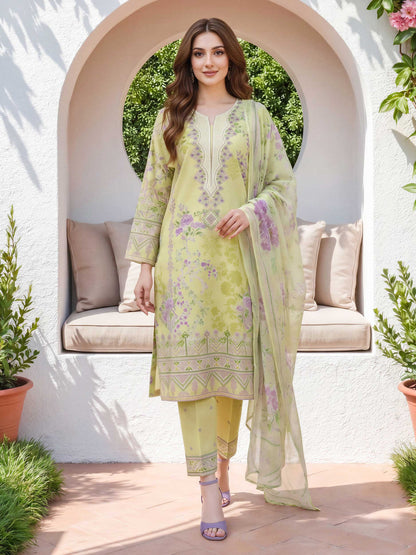 3 Piece Lawn Suit- Embroidered (Unstitched)