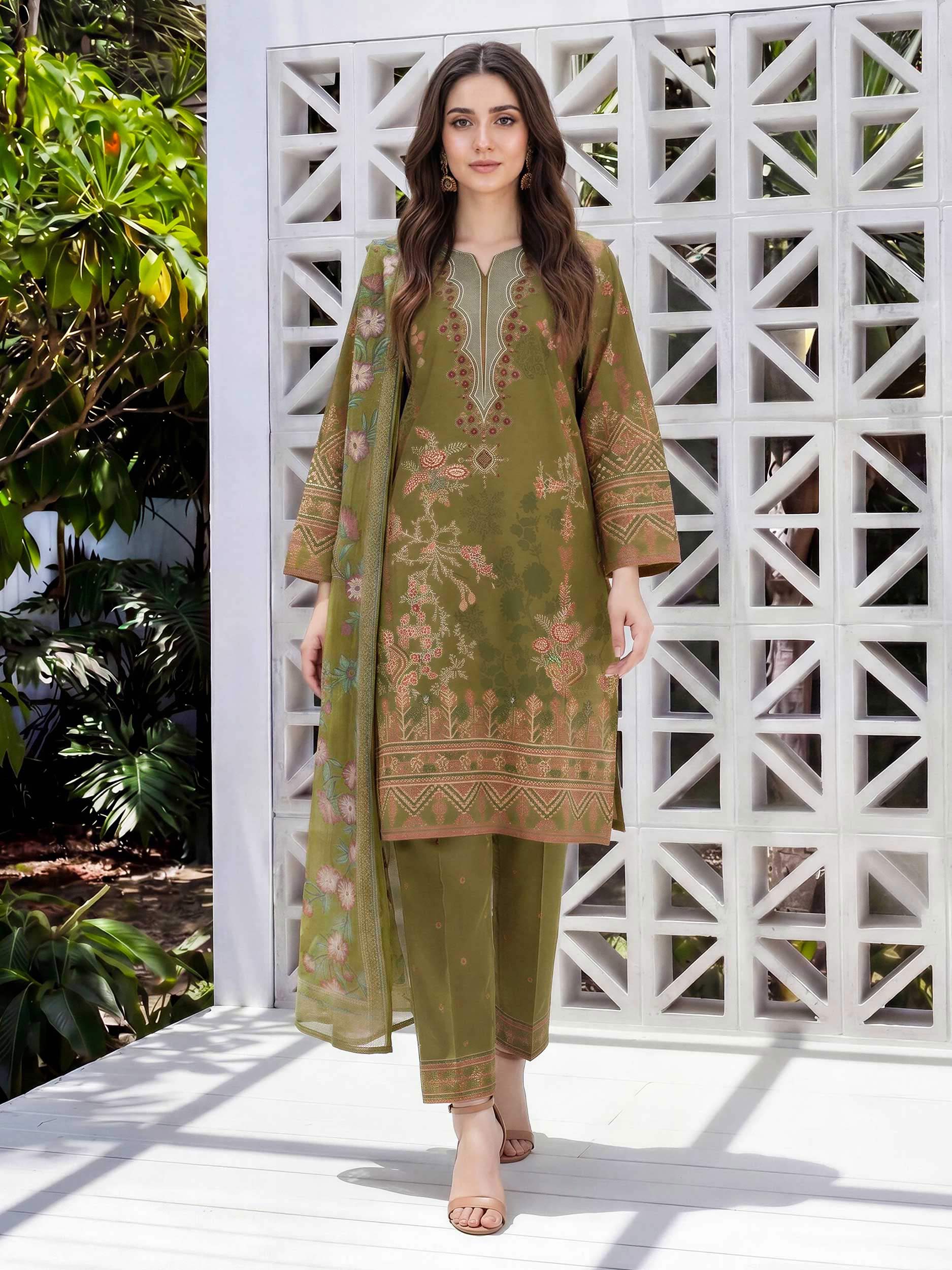 3 Piece Lawn Suit- Embroidered (Unstitched)