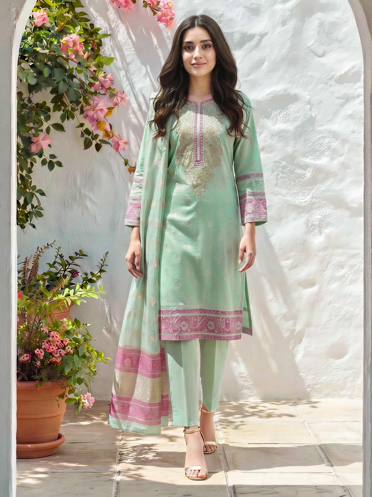 3 Piece Lawn Suit- Embroidered (Unstitched)