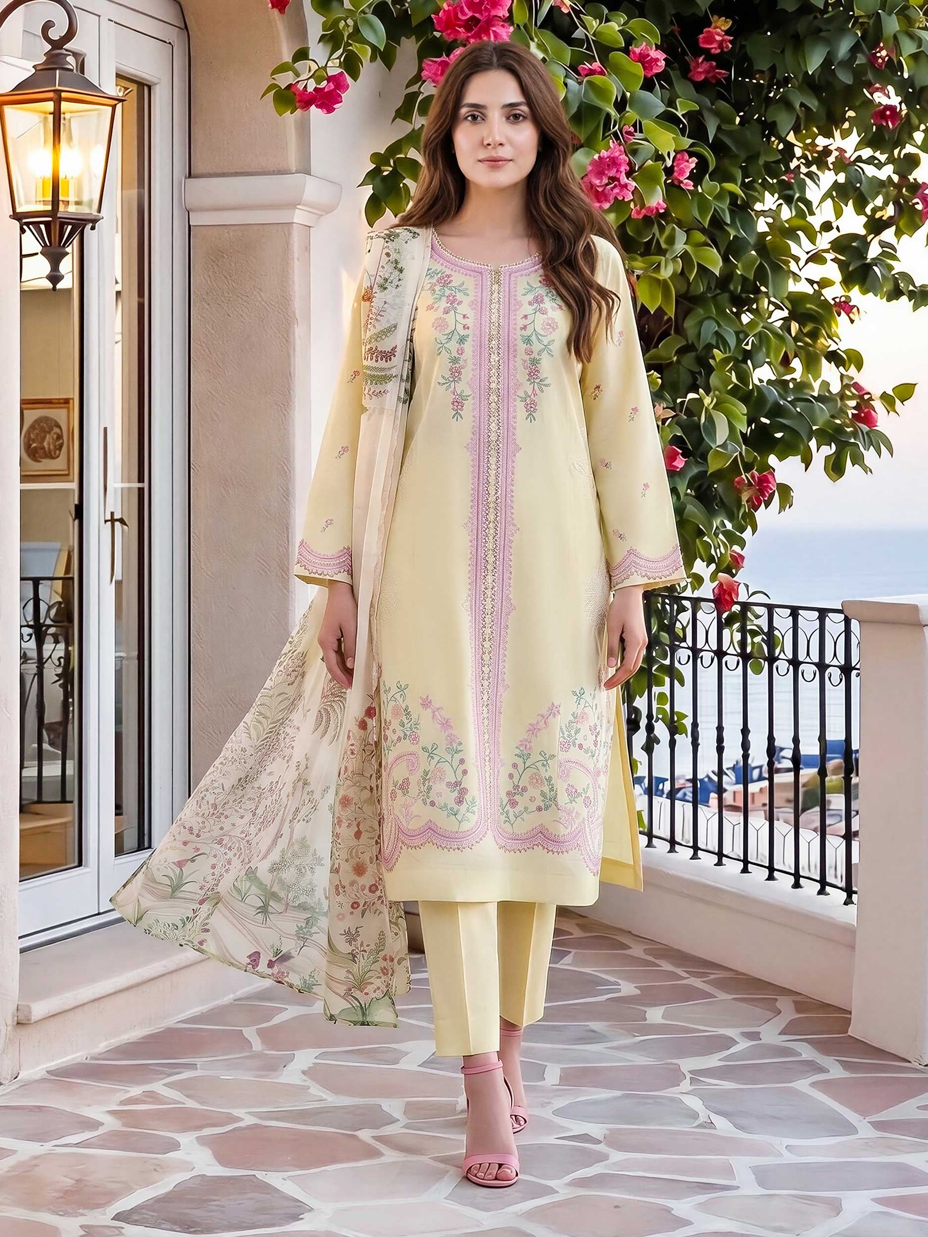 3 Piece Lawn Suit- Embroidered (Unstitched)