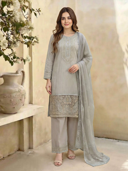 3 Piece Lawn Missouri Suit- Embroidered (Unstitched)