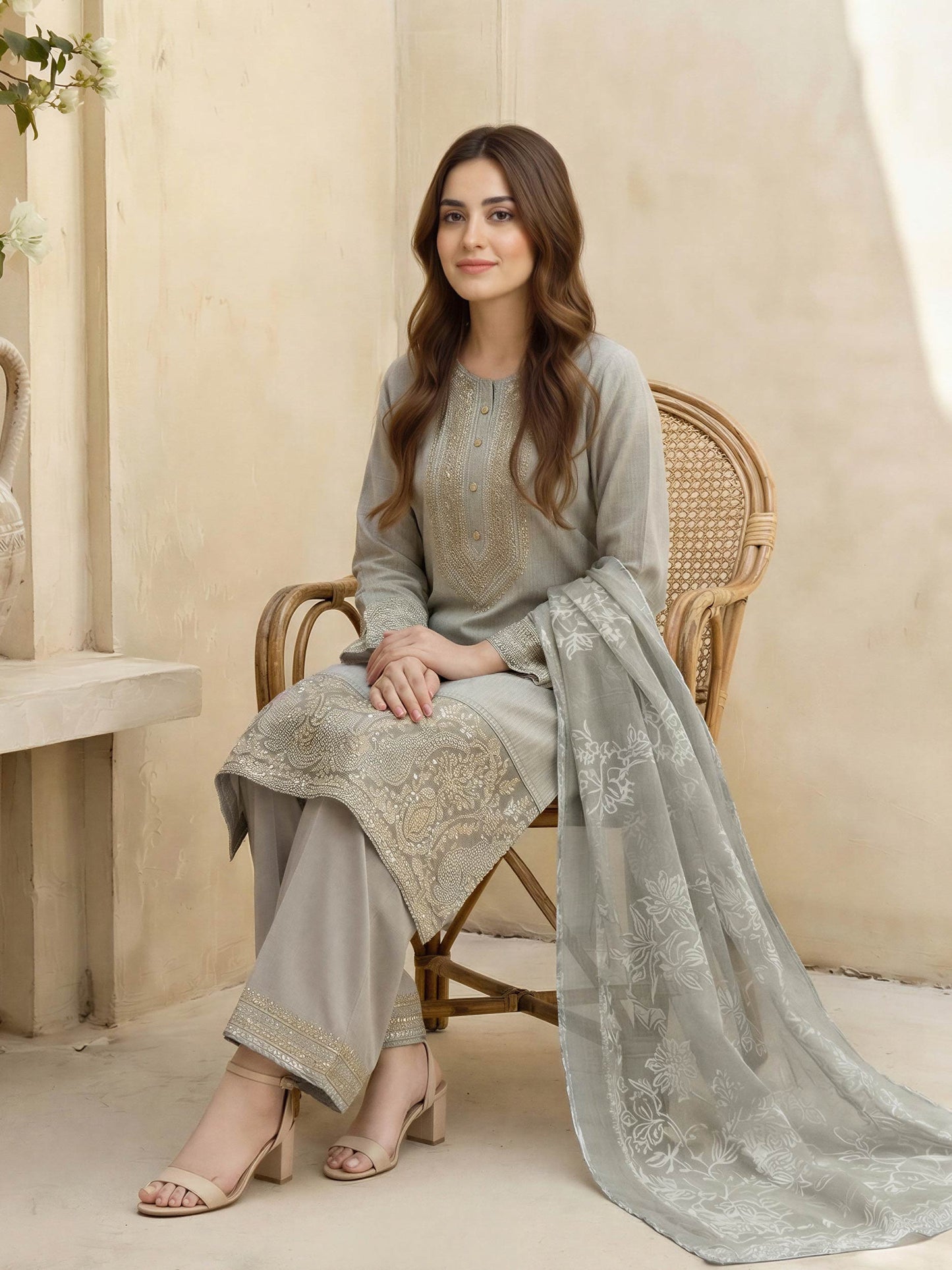 3 Piece Lawn Missouri Suit- Embroidered (Unstitched)