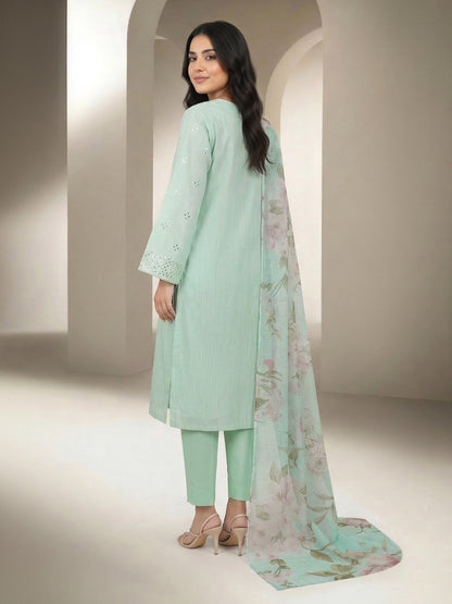 3 Piece Lawn Massouri Suit- Embroidered (Unstitched)