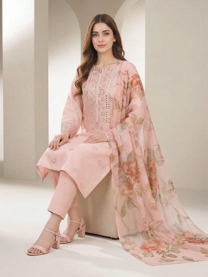 3 Piece Lawn Massouri Suit- Embroidered (Unstitched)