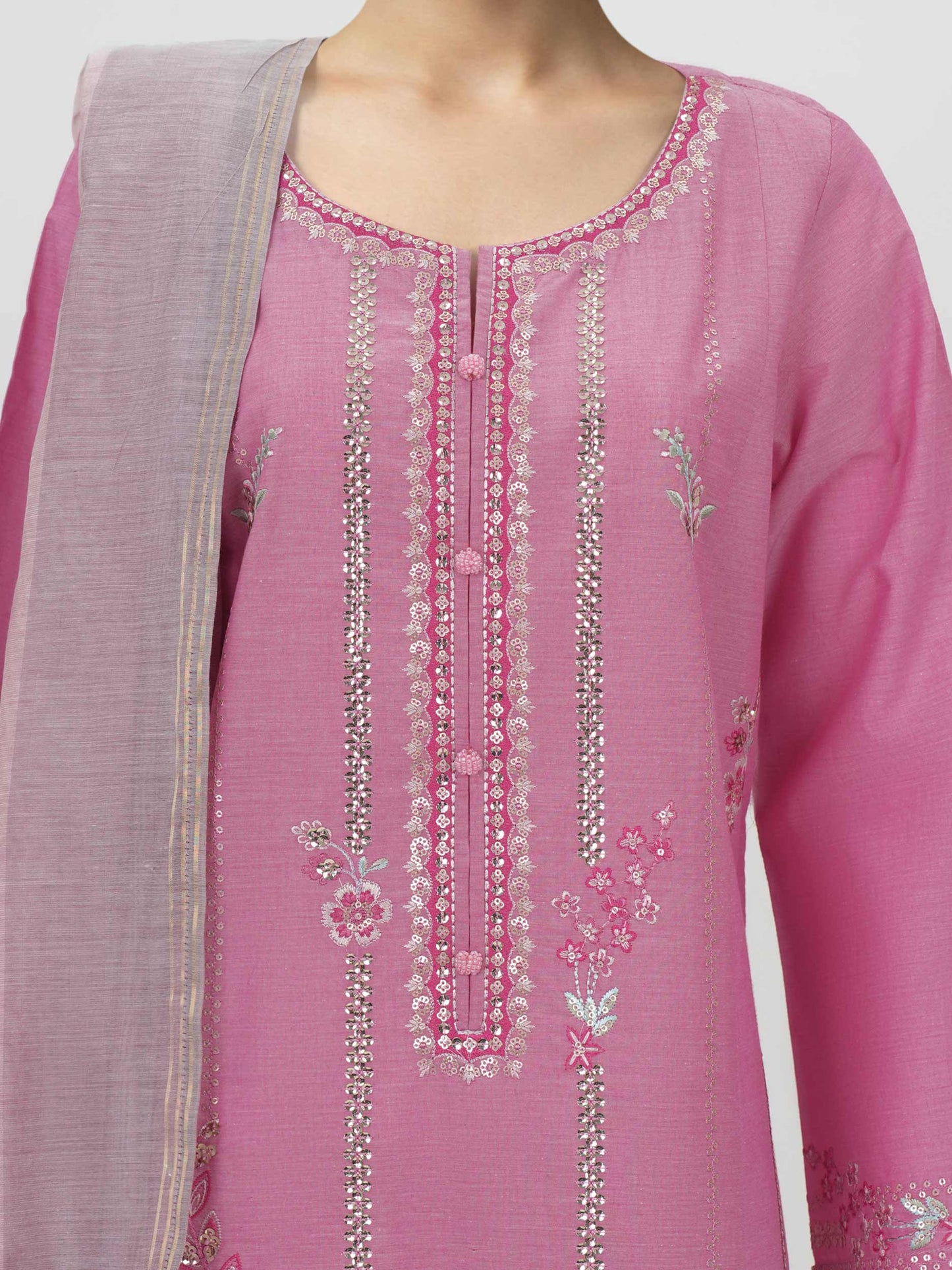 3 Piece Yarn Dyed Suit- Embroidered (Unstitched)
