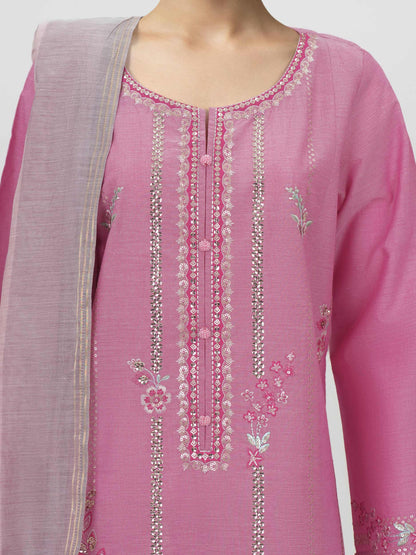 3 Piece Yarn Dyed Suit- Embroidered (Unstitched)