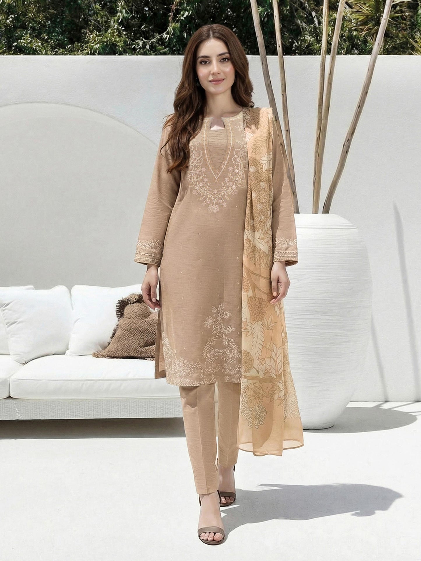 3 Piece Lawn Suit- Embroidered (Unstitched)