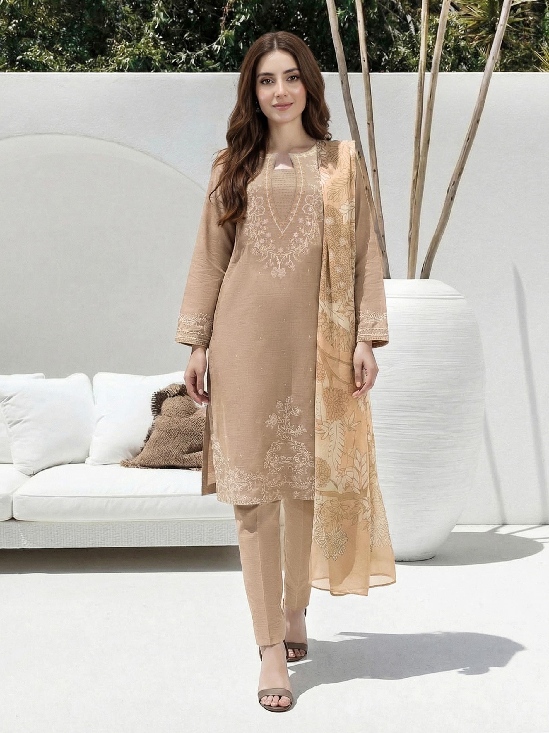 3 Piece Lawn Suit- Embroidered (Unstitched)