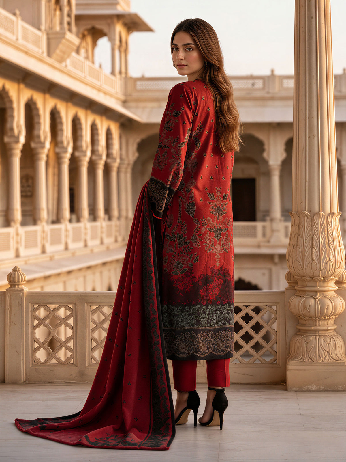 3 Piece Premium Stone Suit (Unstitched)