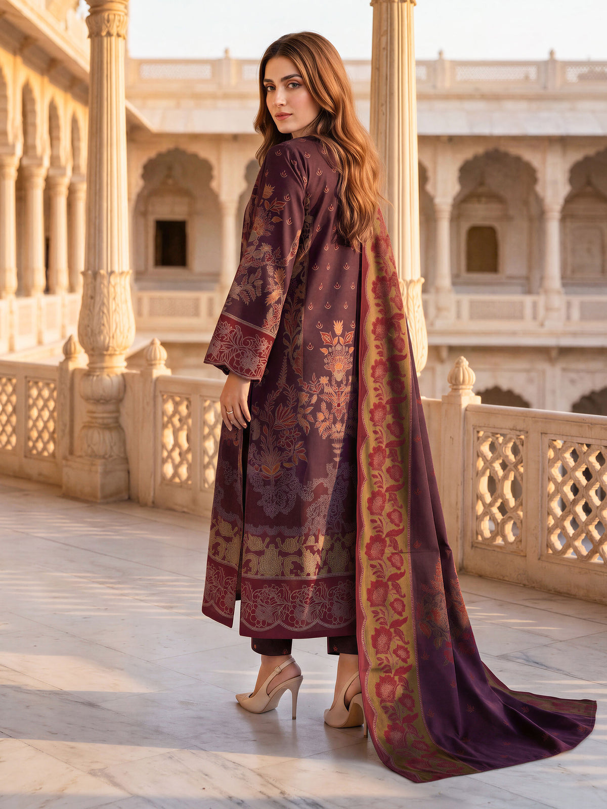 3 Piece Premium Stone Suit (Unstitched)