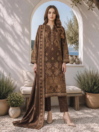 3 Piece Poly Khaddar Suit (Unstitched)