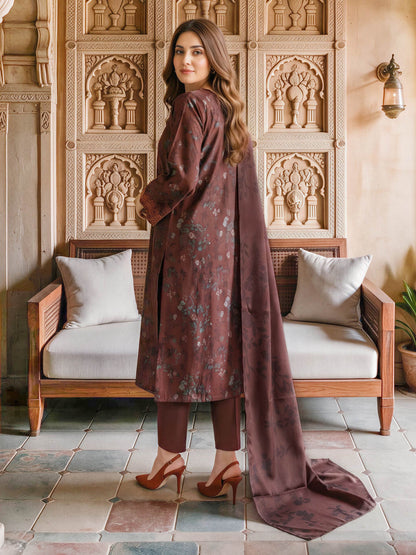 3 Piece Viscose Cotton Khaddar Suit- Embroidered (Unstitched)