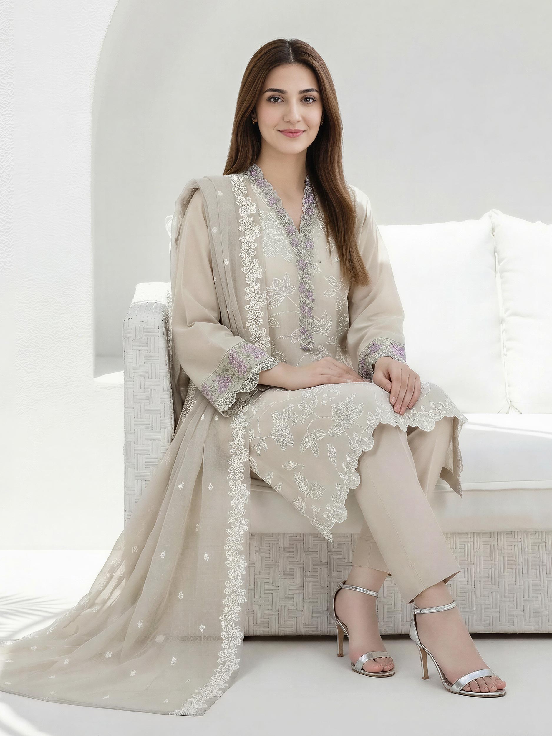 3 Piece Lawn Suit- Embroidered (Unstitched)