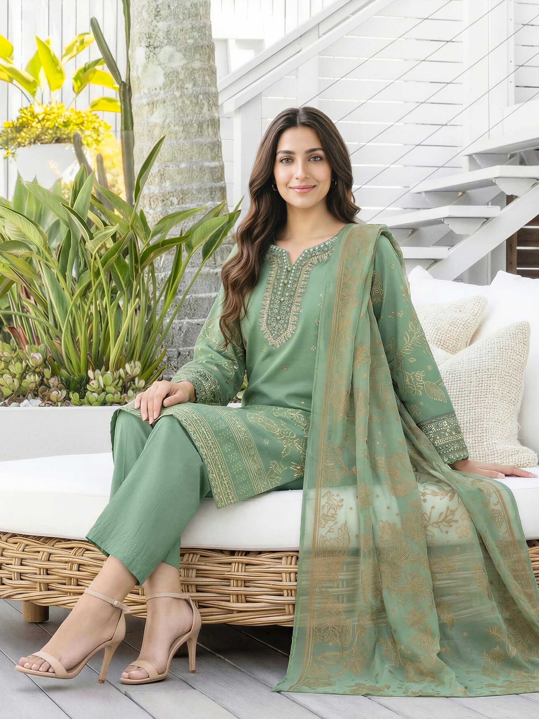 3 Piece Lawn Suit-  Embroidered (Unstitched)