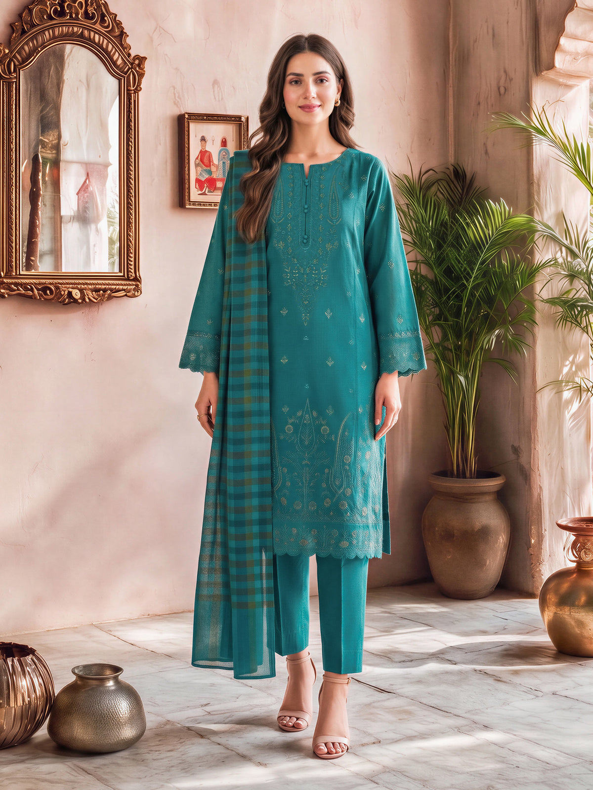 3 Piece Khaddar Suit- Embroidered (Unstitched)