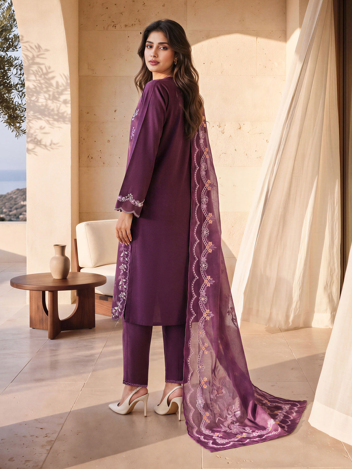 3 Piece Khaddar Suit- Embroidered (Unstitched)