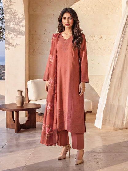 3 Piece Crepe Suit- Embroidered (Unstitched)