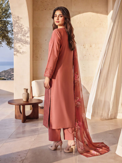3 Piece Crepe Suit- Embroidered (Unstitched)