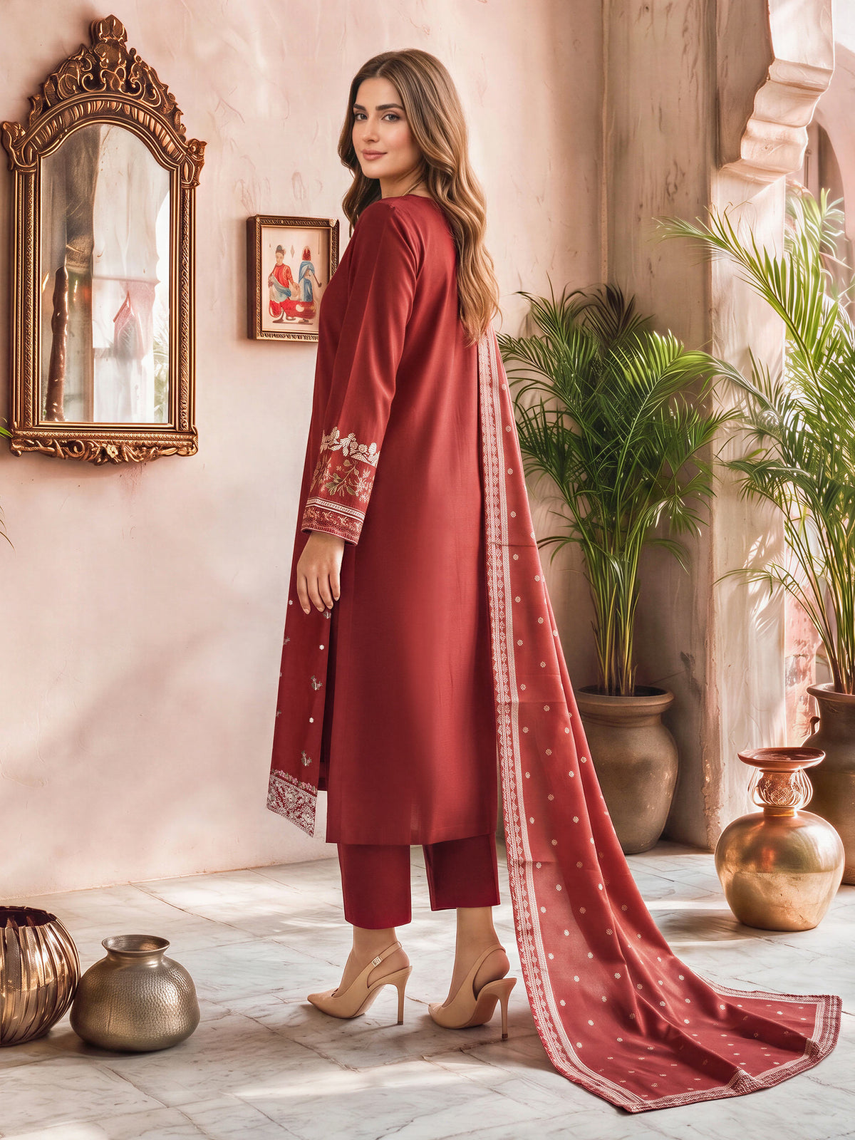 3 Piece Khaddar Suit- Embroidered (Unstitched)