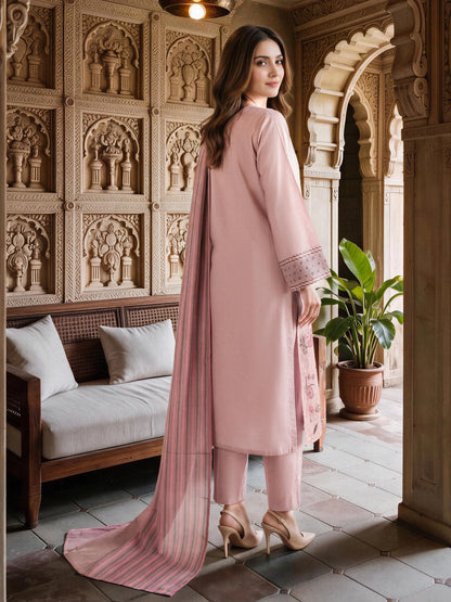 3 Piece Viscose Khaddar Suit- Embroidered (Unstitched)