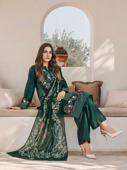 3 Piece Khaddar Suit- Embroidered (Unstitched)